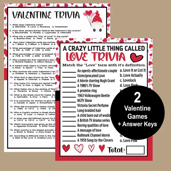 game valentine - Sweetheart's Trivia